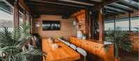 The comfortable indoor dining area