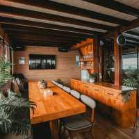 The comfortable indoor dining area