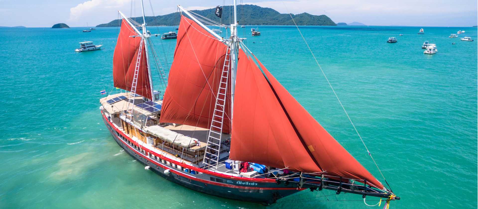 The Thailand Master with her sails up