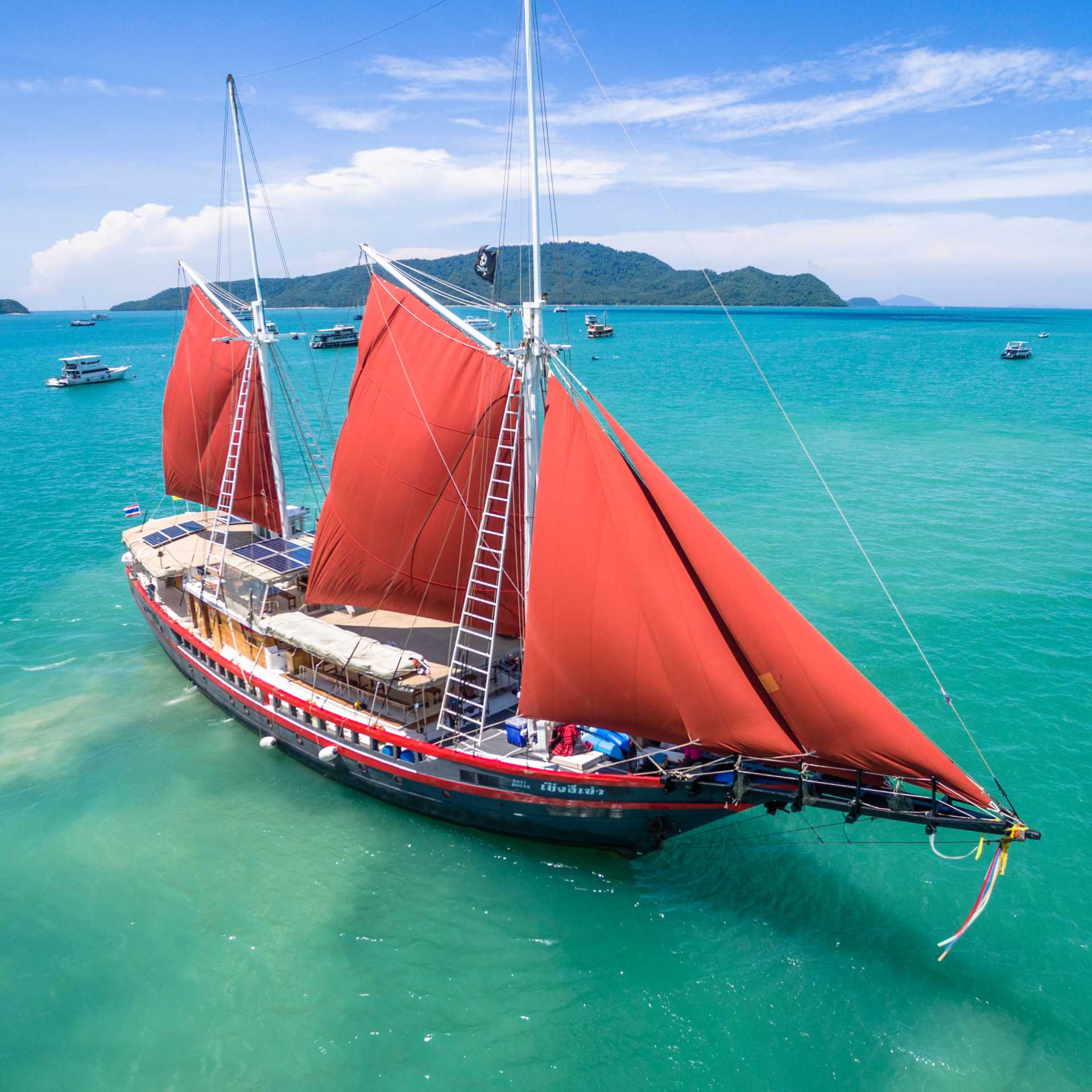 The Thailand Master with her sails up