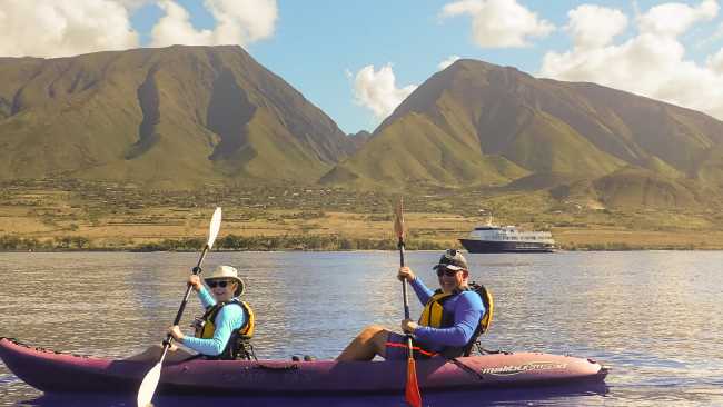Kayaking the coast of Maui