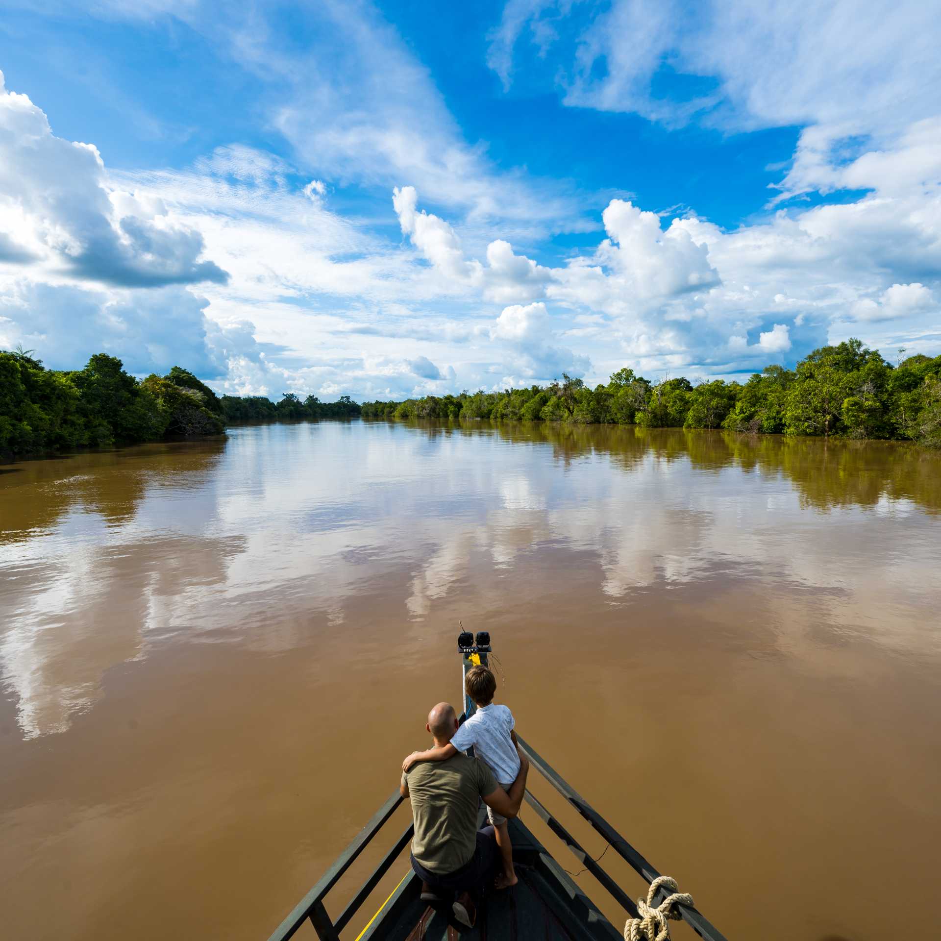 Taking in the views from the bow