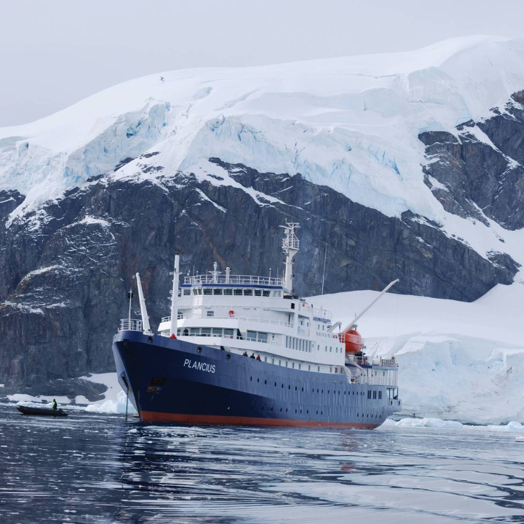 The Plancius anchors in Antarctica | Scott Pinnegar