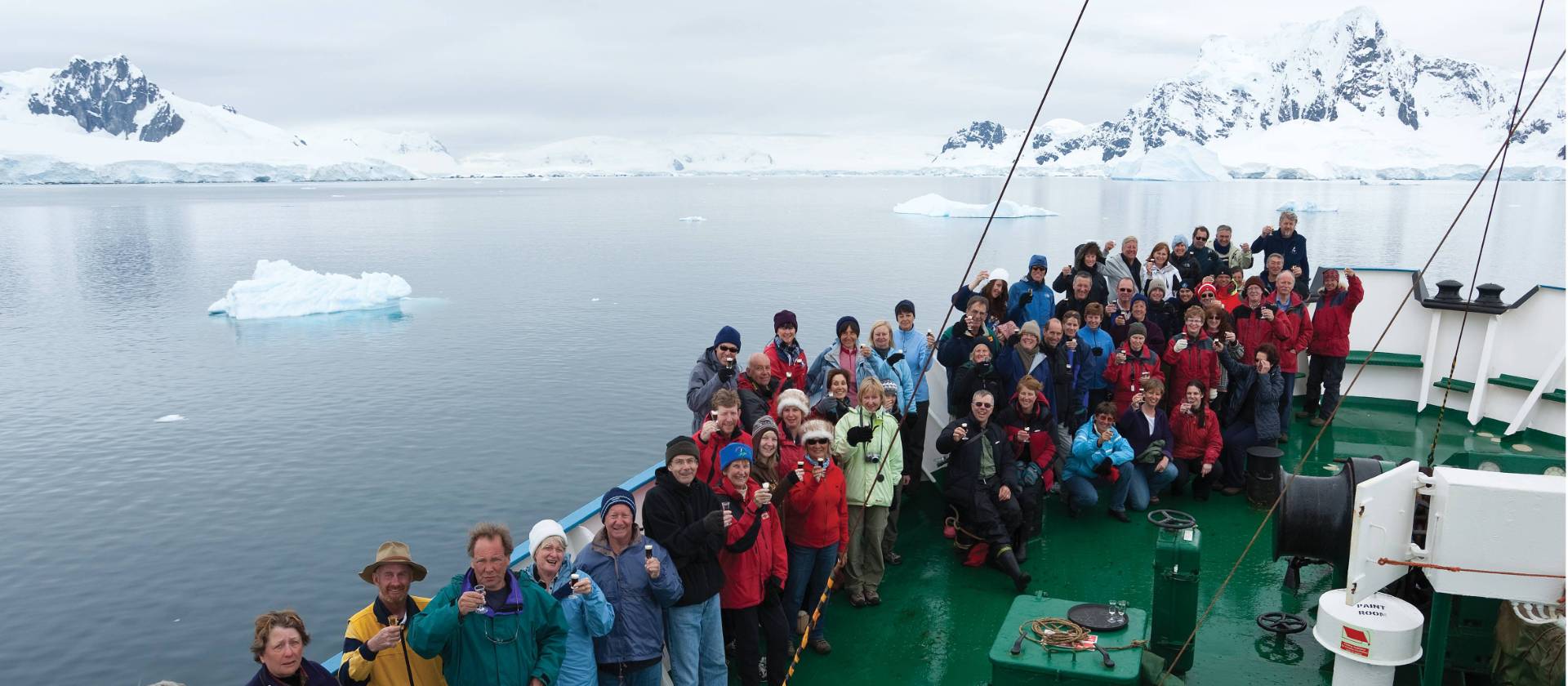 Group shot on the Antarctic Peninsula | Peter Walton