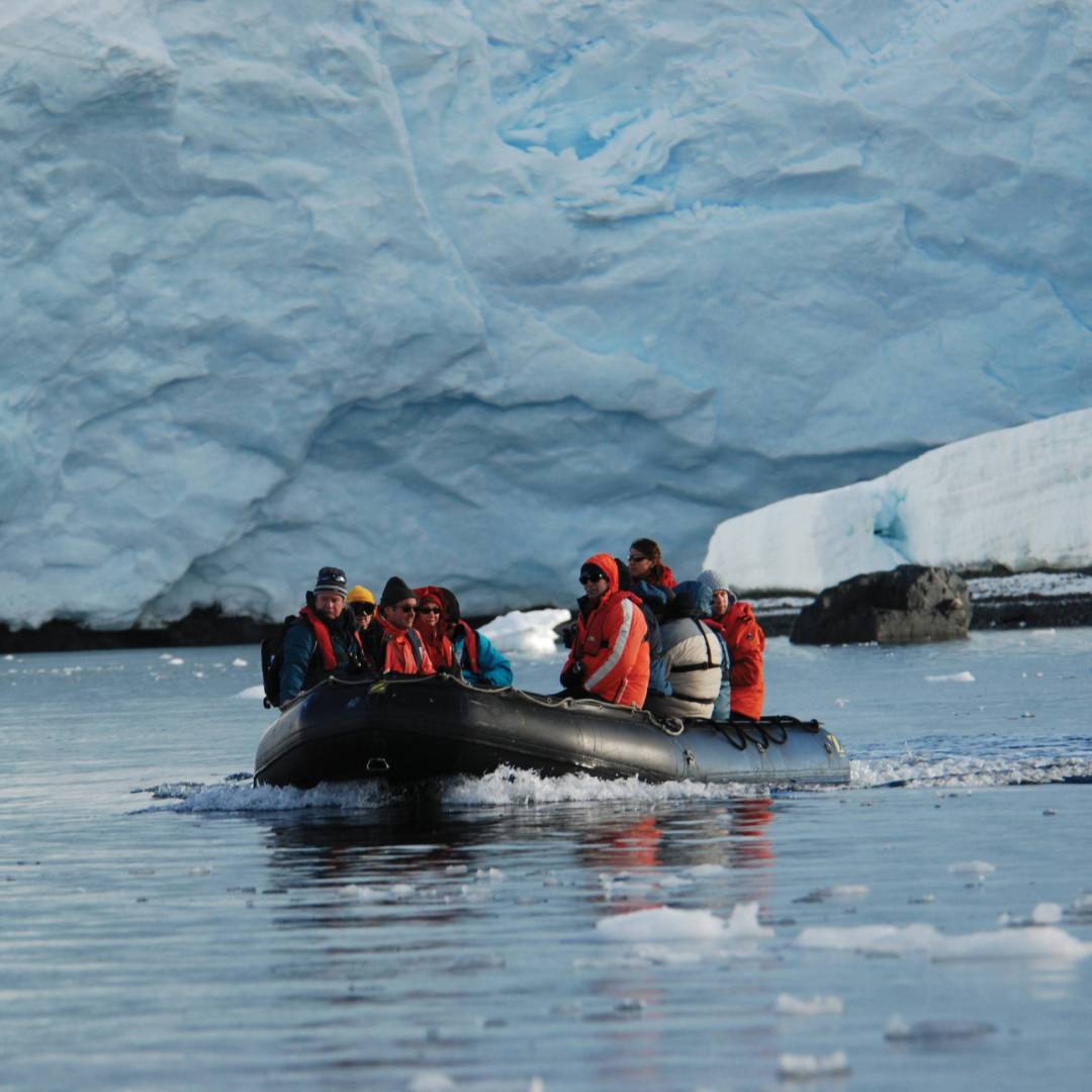 Zodiac cruising in the Antarctic | Eve Ollington