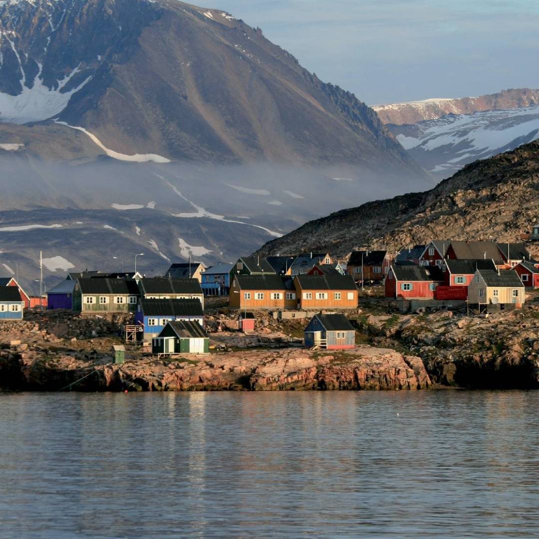 Coastal Inuit village of Ittoqqortoormiit, Scoresby Sund, Greenland