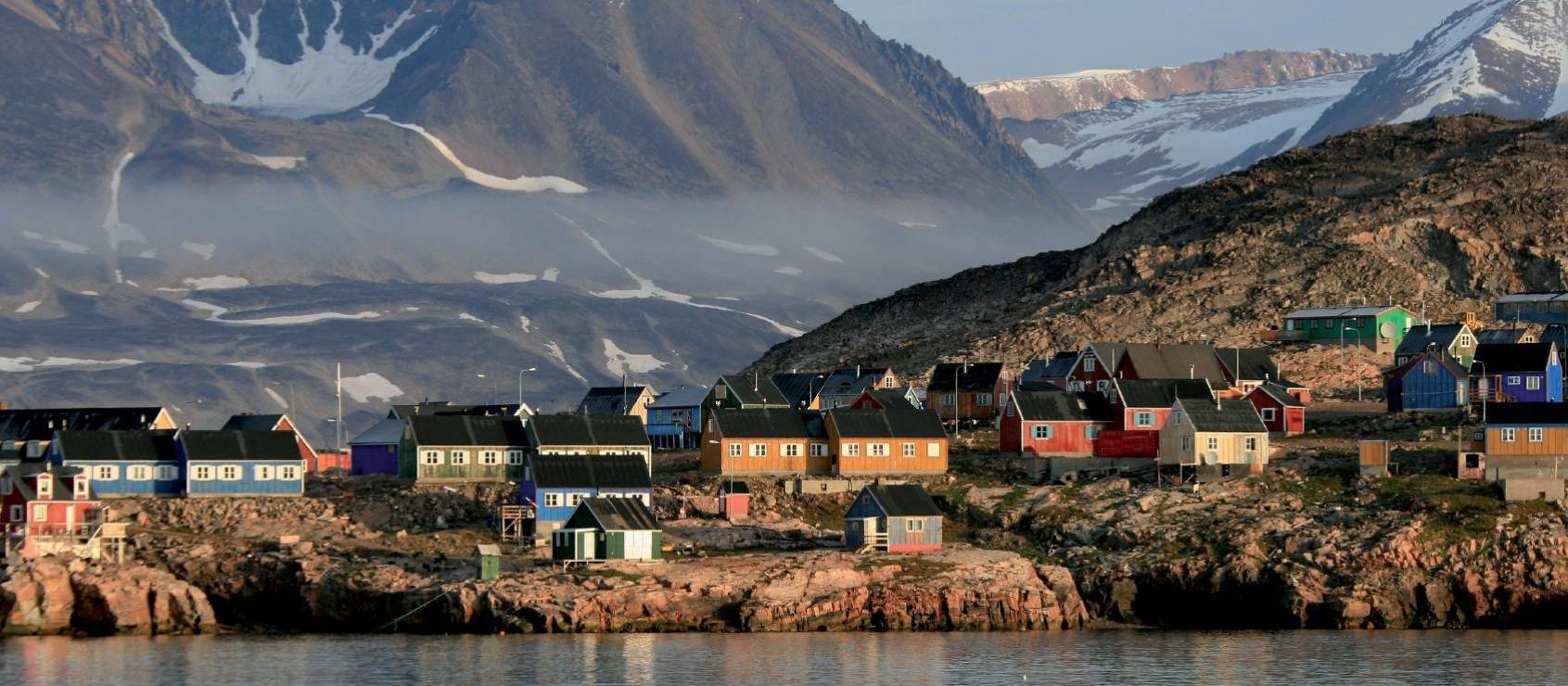 Coastal Inuit village of Ittoqqortoormiit, Scoresby Sund, Greenland