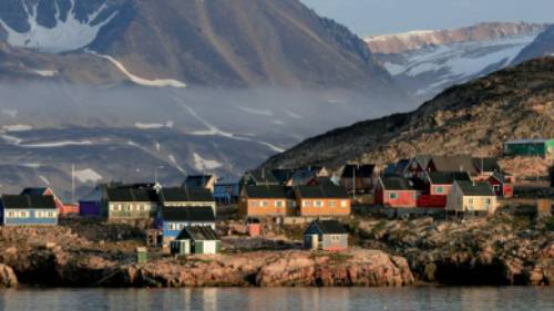 Coastal Inuit village of Ittoqqortoormiit, Scoresby Sund, Greenland