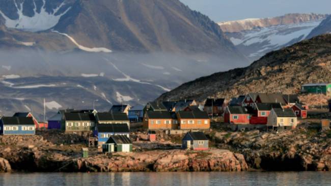 Coastal Inuit village of Ittoqqortoormiit, Scoresby Sund, Greenland