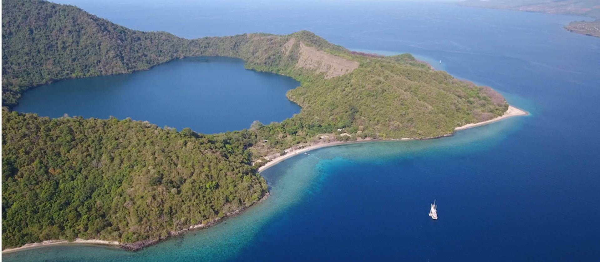 The crater lake on Satonda Island, Indonesia