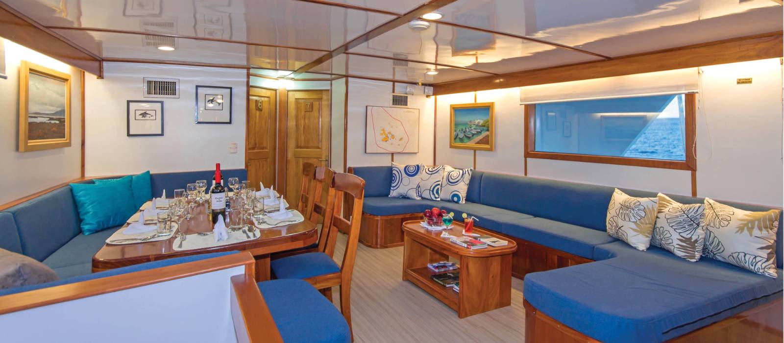 Lounge area aboard Beluga