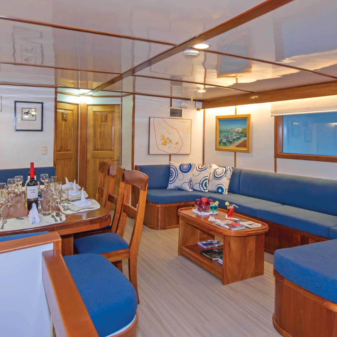 Lounge area aboard Beluga