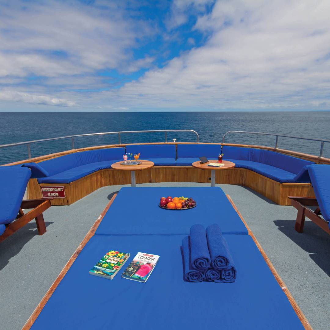 Sun deck area aboard Beluga