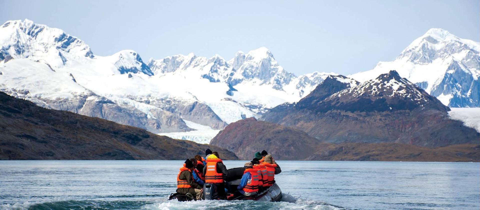 Zodiac cruising in Patagonia with Australis