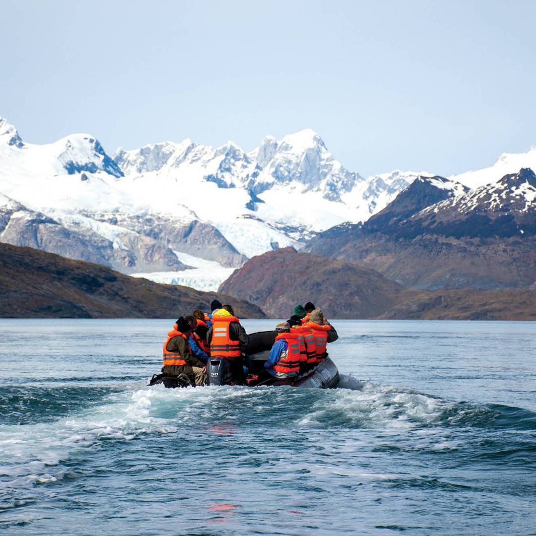 Zodiac cruising in Patagonia with Australis