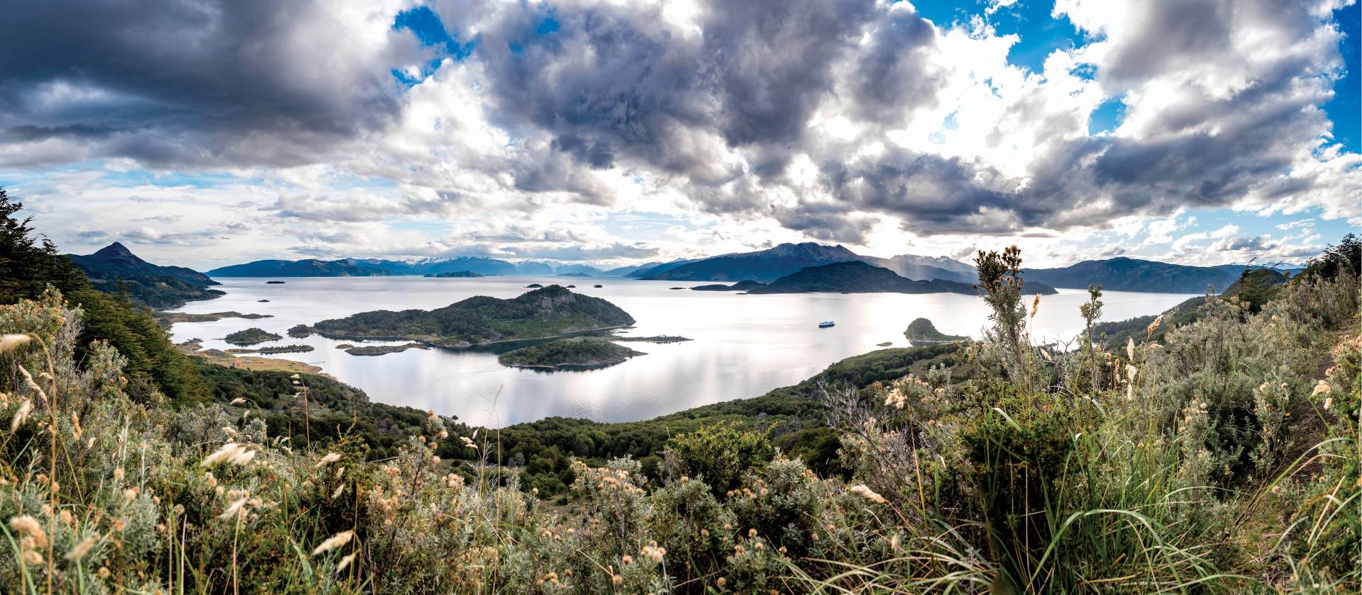 Breathtaking panoramic views across Wulaia Bay